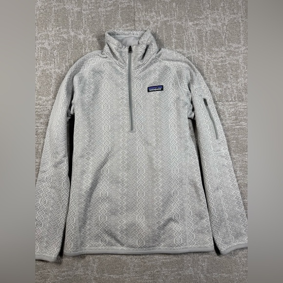 Patagonia Sweaters - Patagonia Better Sweater 1/4 Zip Froze Jacquard Salt Gray Sweater Womens XS
